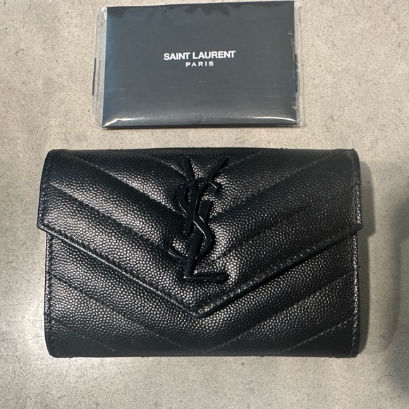Saint Laurent Black Quilted Leather Wallet - Picture 1 of 3